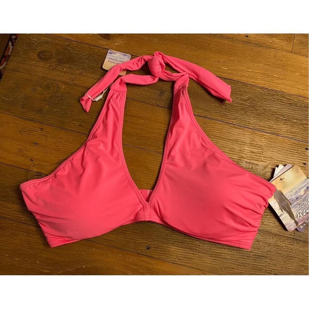 Coco Rave XL 38B/C Rhea Convertible Wrap Underwire Bikini Top Pink NWT